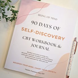 Front cover of the 90 days of self discovery journal.